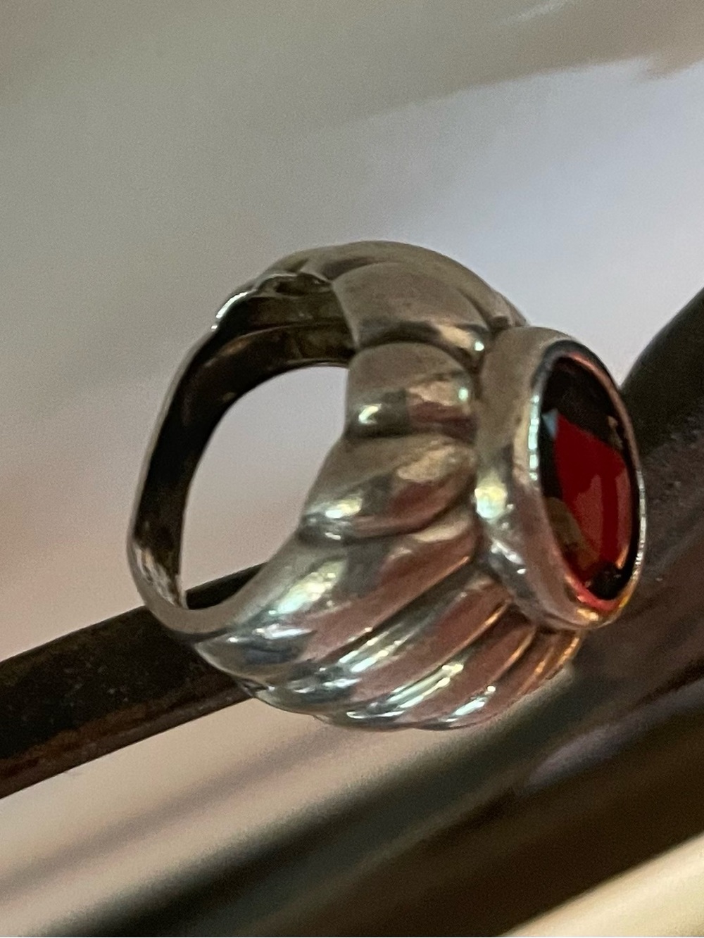 Sterling silver - Brown Gemstone size 6 ring